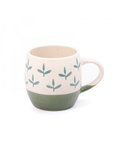 Beige green ceramic cup 450 ml
