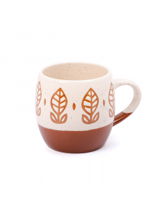 Beige brown porcelain mug 450 ml