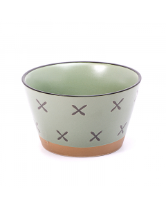 Brown green earthenware bowl