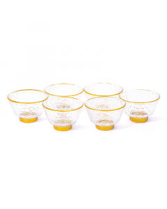 Set of 6 gilded glass coffee cups