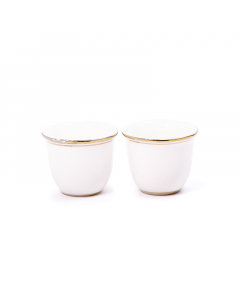 A set of large golden coffee cups, 12 pieces