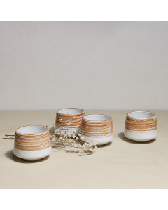 A set of porcelain cups, 4 pieces, brown
