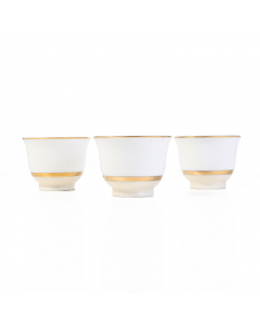 A set of coffee cups, 6 pieces, white and golden