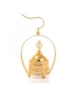 Golden incense burner with a small cover