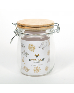  glass jar with woody cover 750ml