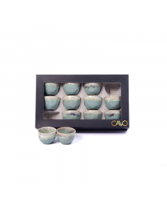 A set of coffee cups, 12 pieces, green colored