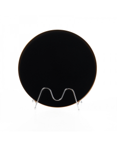 Medium circular black gilded serving tray