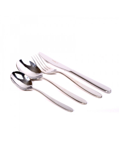 A set of 16-piece spoons in shiny silver
