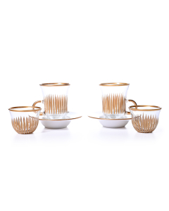 A set of 18-piece golden cups and cups