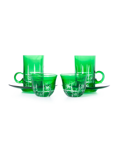 Green 18-piece set of cups and cups