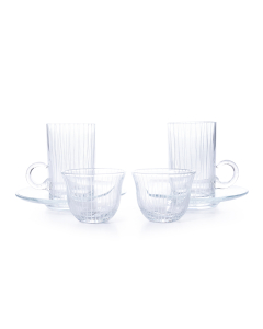 Set of 18-piece balalaat and cups, white