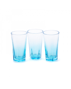 Glass cups set, 3 pieces, 385 ml, colored