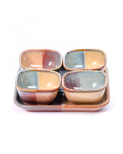 Square Yogurt Set With Stand 4 Pieces