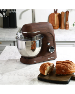 Home elec stand mixer with the rapid fermentation feature, 5.3 liters, 1100 watts, wooden