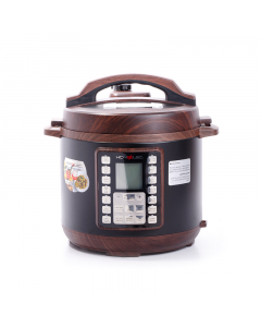 Home elec pressure cooker, 6 liters, 1000 watts, dark wood