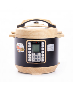 Home elec pressure cooker, 8 liters, 1200 watts, light wood