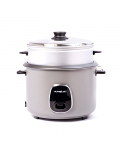Home elec rice cooker 1191 watts 2.8 liter gray