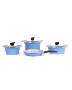 Ceramic Cookware Set 7 Korean blue pieces