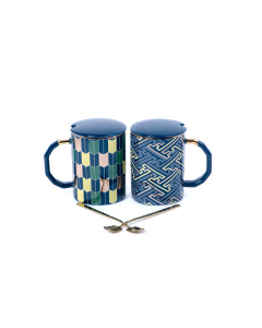 Set of 2 cups with lid