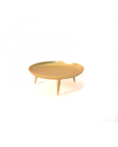 صينية تقديم بارجل دائري ذهبية صغير