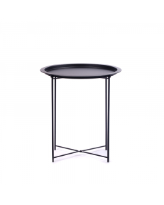 Black circular serving table