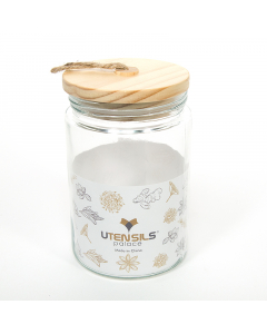  glass jar with woody cover 1000ml