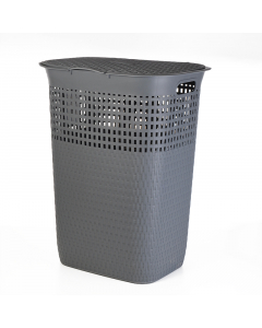 Plastic clothing basket with a cover