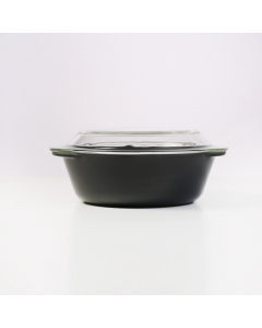 Coated ovenproof bowl with lid