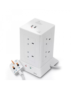 Tower electrical connection, 8 charging ports, 3 meters, and 2 USB ports