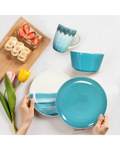 Dinner set 8 pieces turquoise