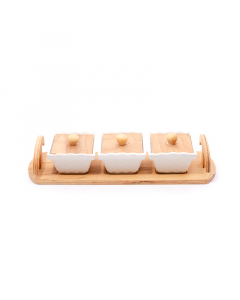Set of nuts with a wooden base, 3 pieces