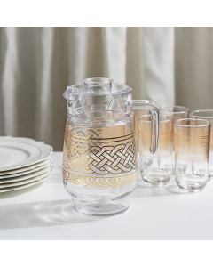 Glass jar set with cups, 7 pieces