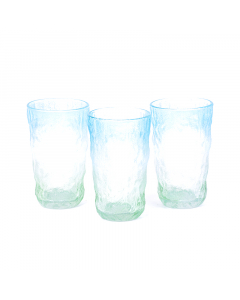 Glass cups set, 3 pieces, 350 ml, colored