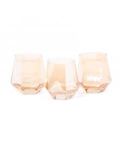 Glass cups set, 3 pieces, 310 ml, colored