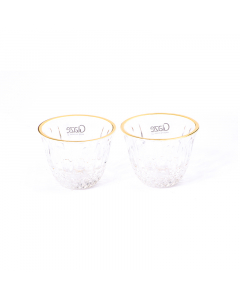 Set of 12 coffee cups, gilded glass