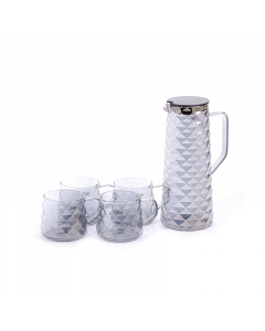 Jake and Glass Cups Set, 5 Pieces, Black