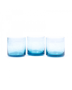 Set of blue crystal glasses, 3 pieces, 280 ml