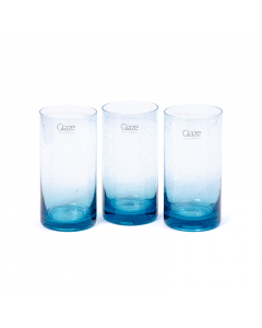 Set of blue crystal glasses, 3 pieces, 400 ml