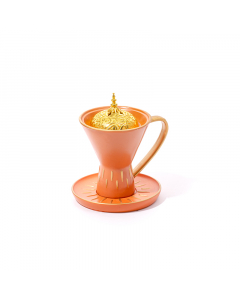 Modern incense burner orange gilt