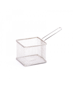 Square steel frying basket with handle