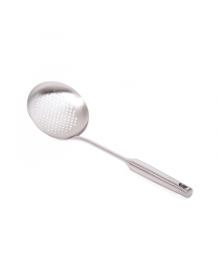 Round perforated steel cooking spoon