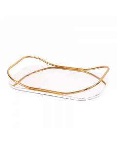 Gold mirror serving tray