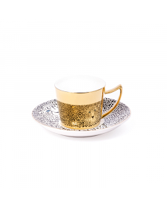 Set of golden coffee cups of 12 pieces