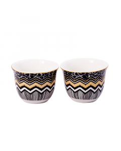 Set of 12 coffee cups, black and yellow