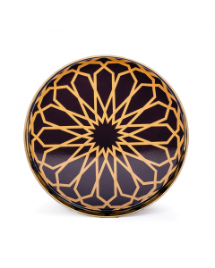 Round black gilded serving tray