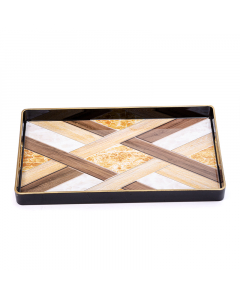 Decorative rectangular serving tray