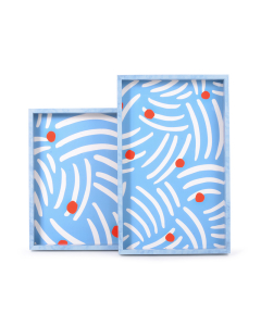 Light blue rectangular set of 2 pieces