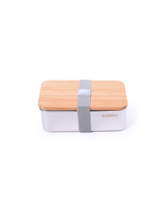 Small silver wood lid rectangular food container