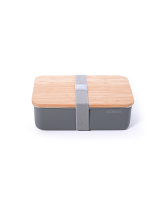 Large rectangular food container with gray wooden lid