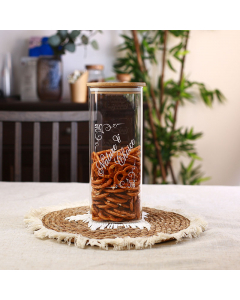1550ml glass spice jar with wooden cover